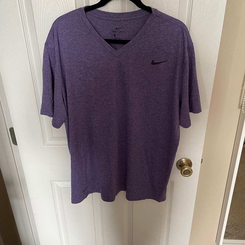 Purple Nike V-Cut DriFit T-Shirt